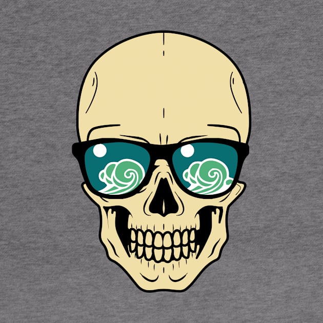 skull wearing sunglasses by 4ntler